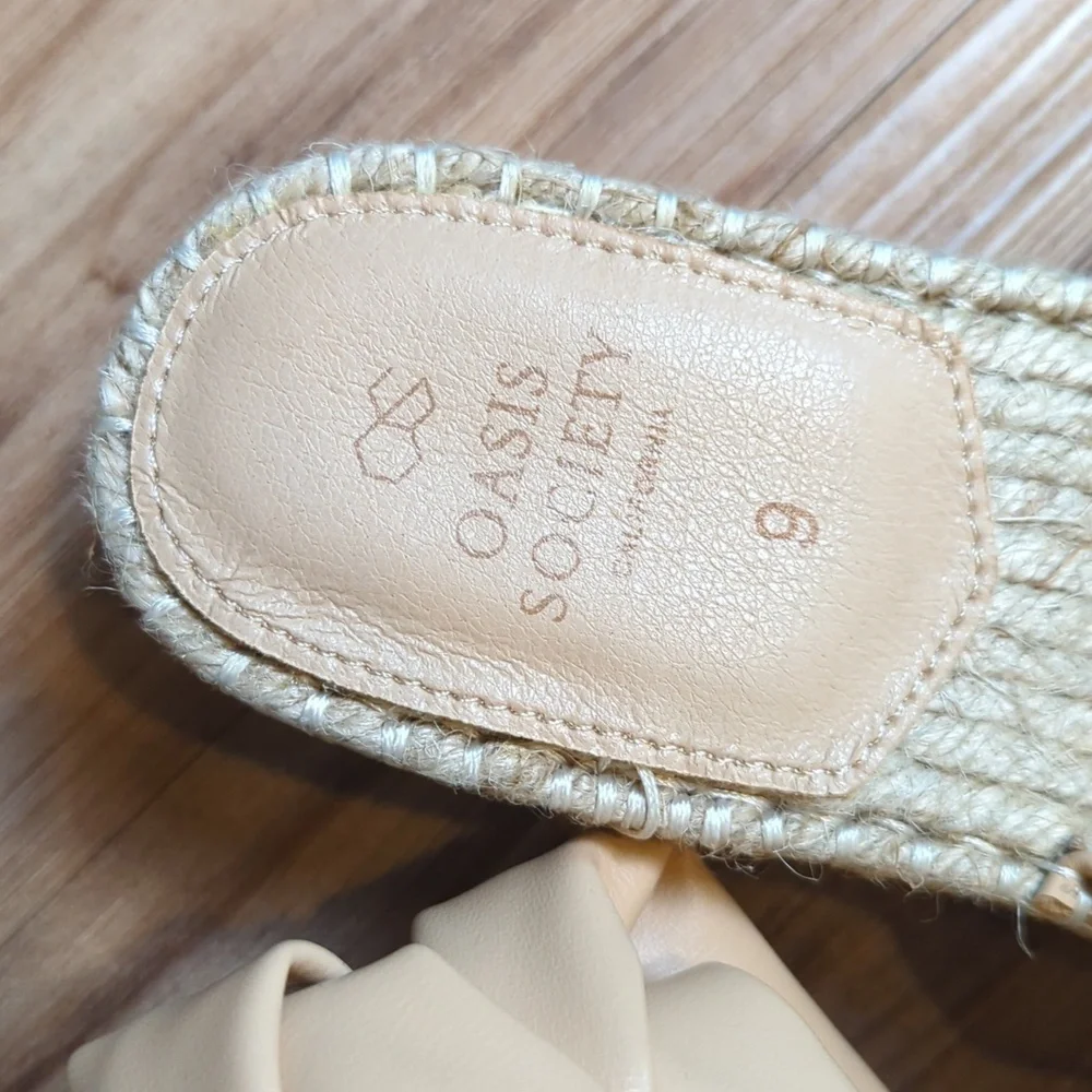 Oasis Society Women's Tan Nude The Rebel Wedge Espadrilles Sandals Size‎ 9